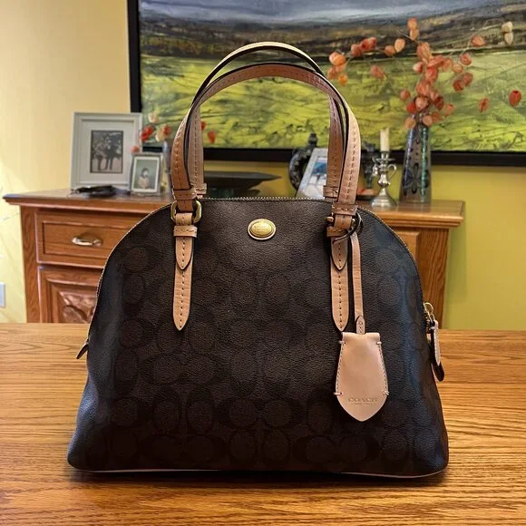 Coach Signature Monogram Handbag Satchel - Picture 1 of 11